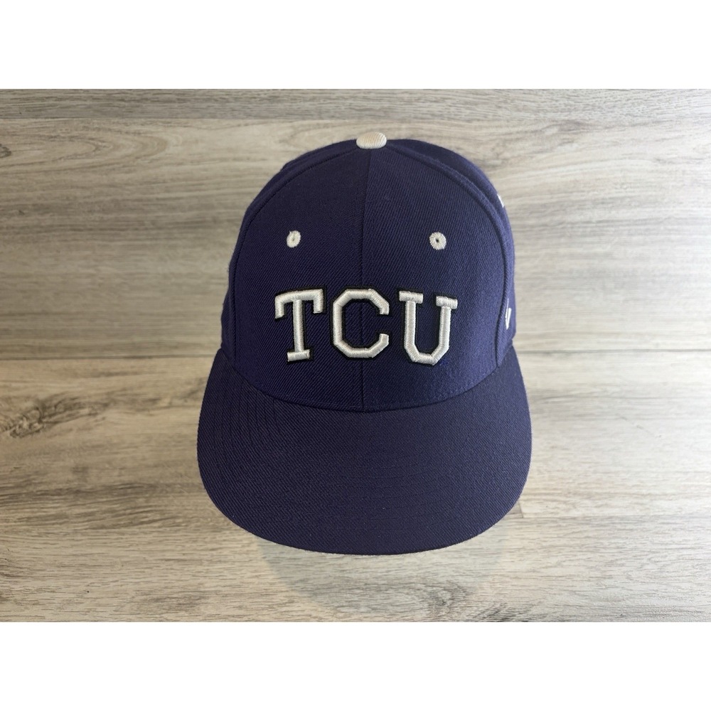 Zephyr TCU Horned Frogs Hat Cap Baseball Mens Size 7 1/8 Purple Embroidered